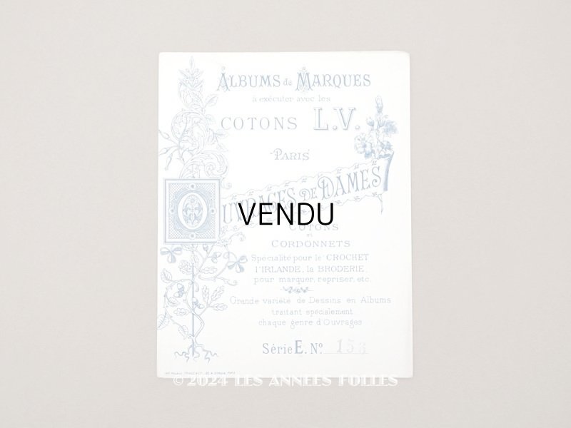 画像1: アンティーク モノグラムの図案帳 ALBUMS DE MARQUES COTONS L.V. OUVRAGES DE DAMES SERIE F N 156