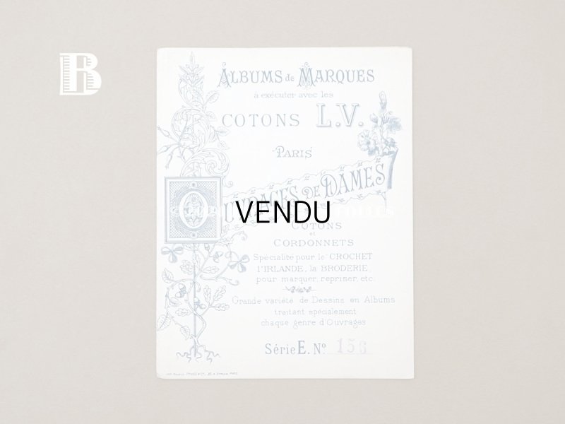 画像8: アンティーク モノグラムの図案帳 ALBUMS DE MARQUES COTONS L.V. OUVRAGES DE DAMES SERIE F N 156
