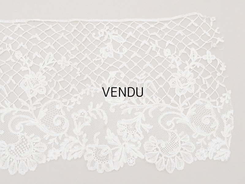 画像13: アンティーク 幅広 ニードルレース＆ボビンレースのボーダー 131cm 18.9cm幅