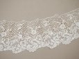 画像2: アンティーク 幅広 ニードルレース＆ボビンレースのボーダー 131cm 18.9cm幅 (2)