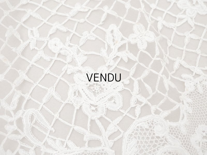 画像4: アンティーク 幅広 ニードルレース＆ボビンレースのボーダー 131cm 18.9cm幅