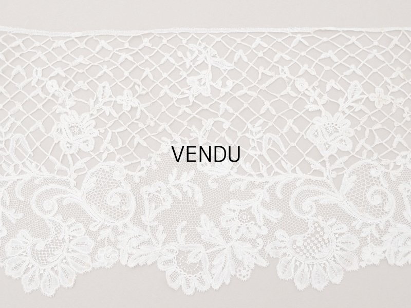画像12: アンティーク 幅広 ニードルレース＆ボビンレースのボーダー 131cm 18.9cm幅