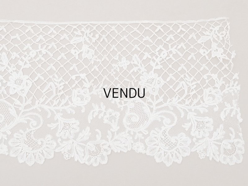 画像16: アンティーク 幅広 ニードルレース＆ボビンレースのボーダー 131cm 18.9cm幅