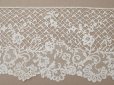 画像15: アンティーク 幅広 ニードルレース＆ボビンレースのボーダー 131cm 18.9cm幅