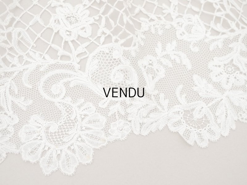 画像5: アンティーク 幅広 ニードルレース＆ボビンレースのボーダー 131cm 18.9cm幅