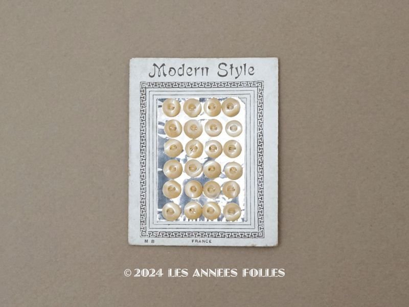 画像1: アンティーク マザーオブパール製 極小 ボタン 6mm 24ピース シェルボタン アイボリー