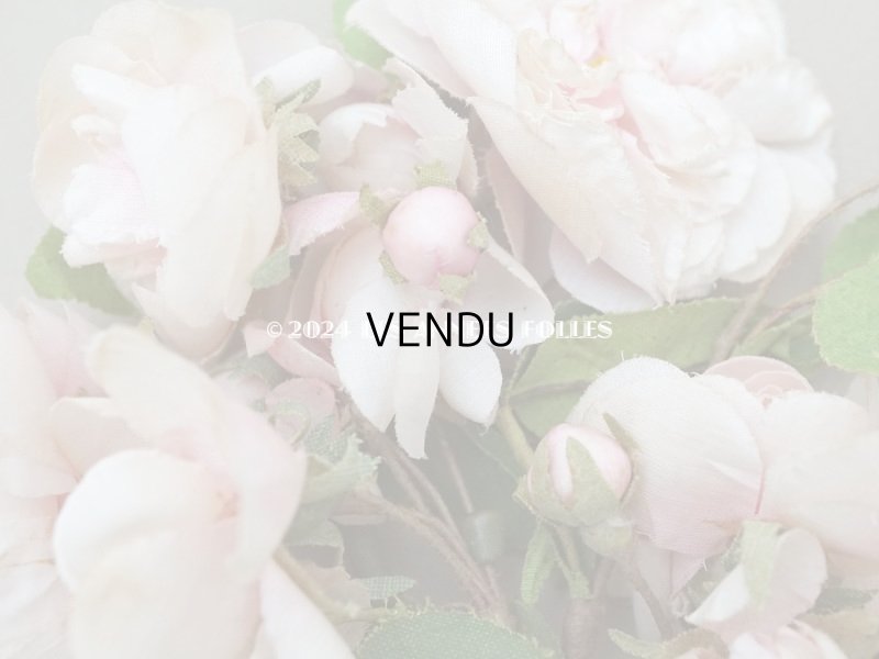 画像7: アンティーク 薔薇の布花のブーケ パウダーピンク クウォーターロゼット咲き