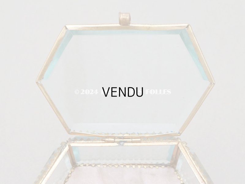 画像11: 【セール対象外】19世紀末 アンティーク ジュエリーボックス 六角形 ピンクのシルククッション 