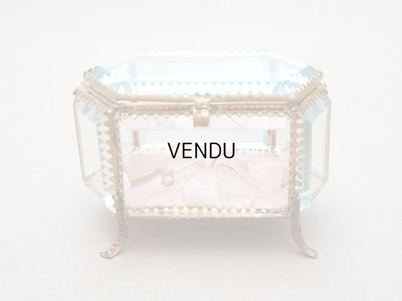 画像4: 【セール対象外】19世紀末 アンティーク ジュエリーボックス 六角形 ピンクのシルククッション 