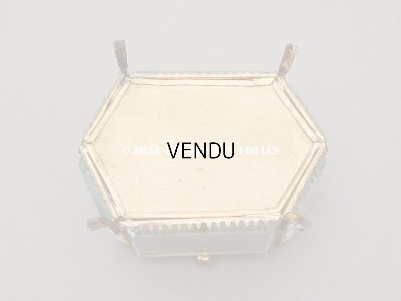 画像9: 【セール対象外】19世紀末 アンティーク ジュエリーボックス 六角形 ピンクのシルククッション 