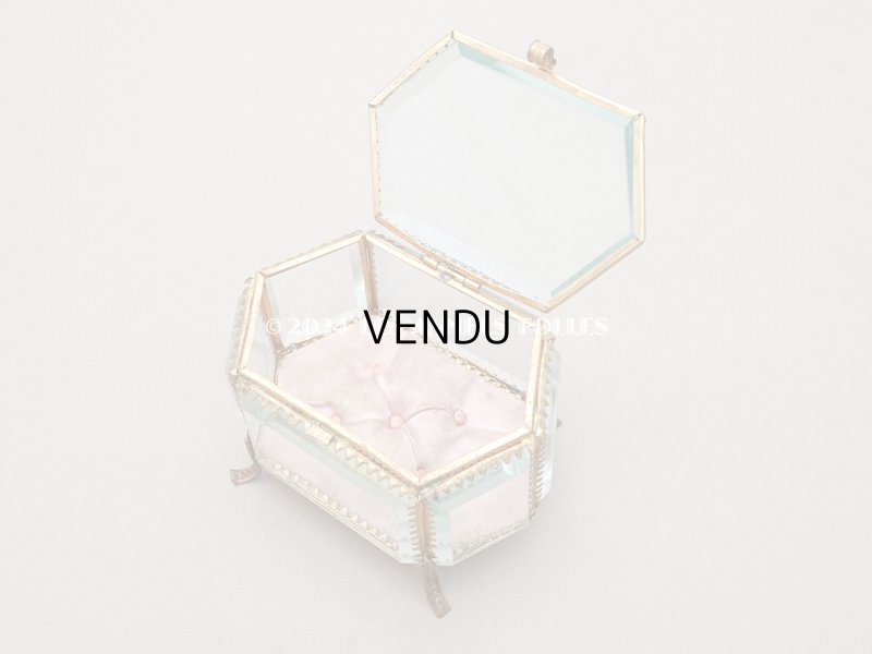 画像10: 【セール対象外】19世紀末 アンティーク ジュエリーボックス 六角形 ピンクのシルククッション 