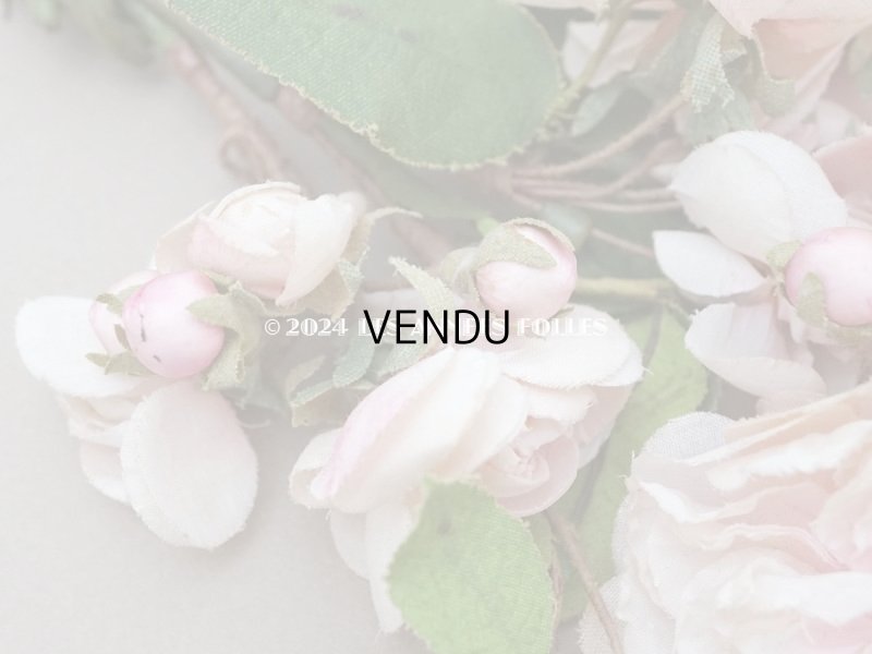 画像8: アンティーク 薔薇の布花のブーケ パウダーピンク クウォーターロゼット咲き