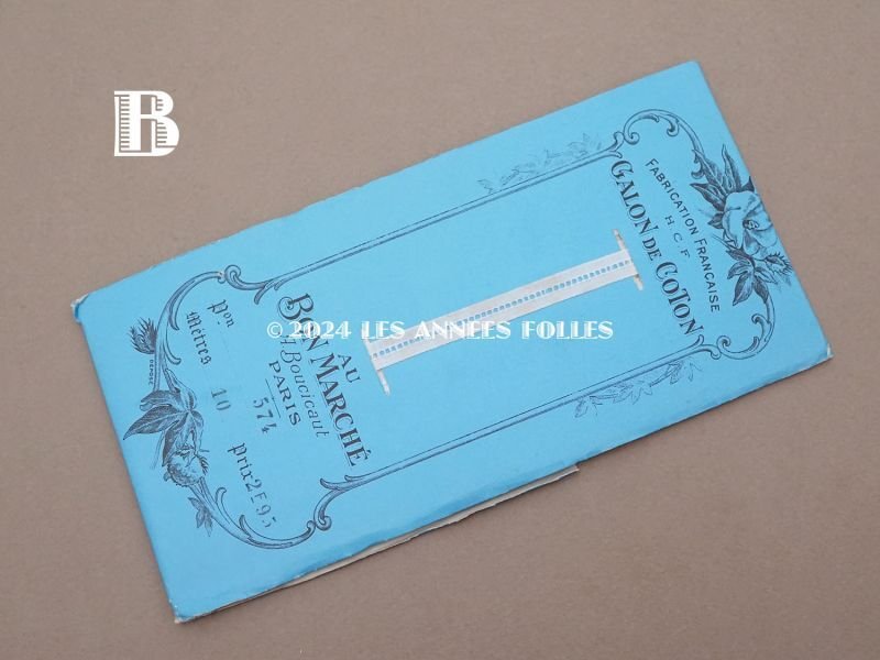 画像5: 未使用 アンティーク 薔薇のフレーム ボンマルシェ コットンのトリム 10m GALON DE COTON - AU BON MARCHE -