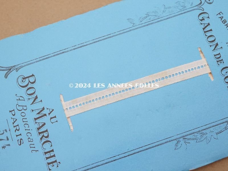 画像6: 未使用 アンティーク 薔薇のフレーム ボンマルシェ コットンのトリム 10m GALON DE COTON - AU BON MARCHE -