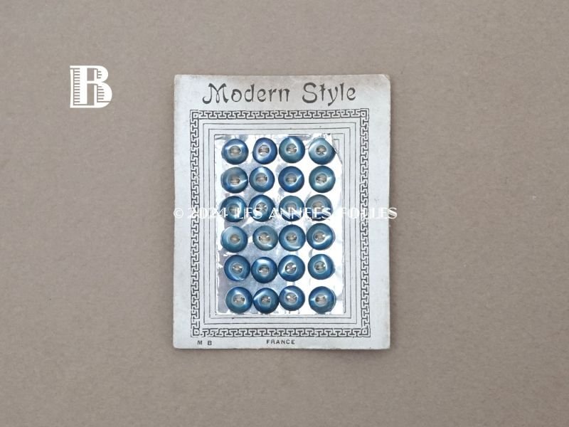 画像5: アンティーク マザーオブパール製 極小 ボタン 6mm 24ピース シェルボタン ブルーのグラデーション