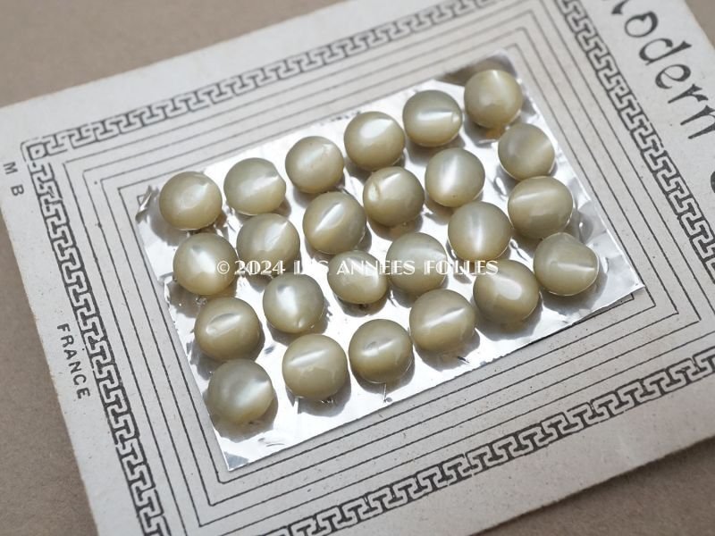 画像7: アンティーク マザーオブパール製 極小 ボタン 5mm 24ピース シェルボタン 枯草色（淡いカーキ)