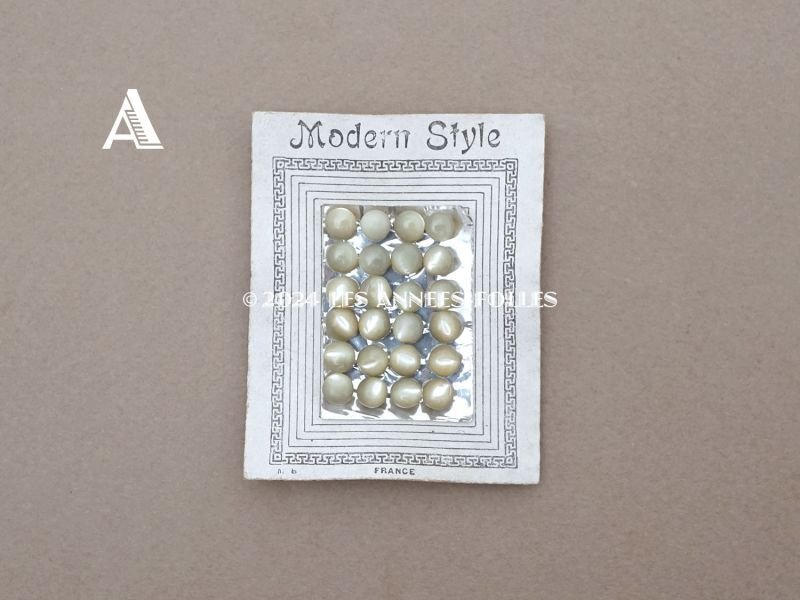 画像4: アンティーク マザーオブパール製 極小 ボタン 5mm 24ピース シェルボタン 枯草色（淡いカーキ)