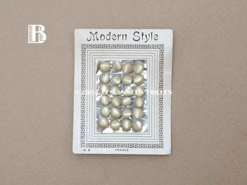 画像6: アンティーク マザーオブパール製 極小 ボタン 5mm 24ピース シェルボタン 枯草色（淡いカーキ)