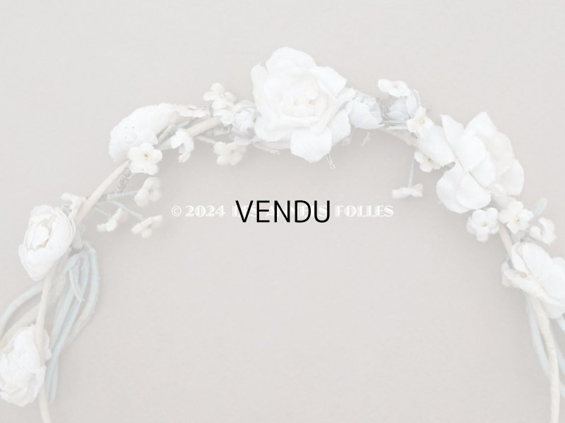 画像3: 【セール対象外】アンティーク 薔薇の布花のティアラ 花冠 初聖体