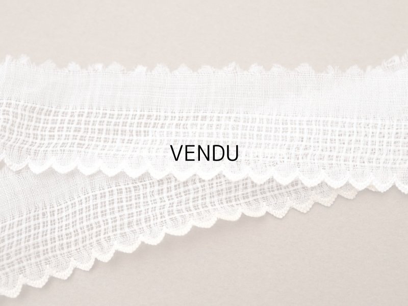 画像6: アンティーク スカラップレース コットンオーガンジー 2.7cm幅 