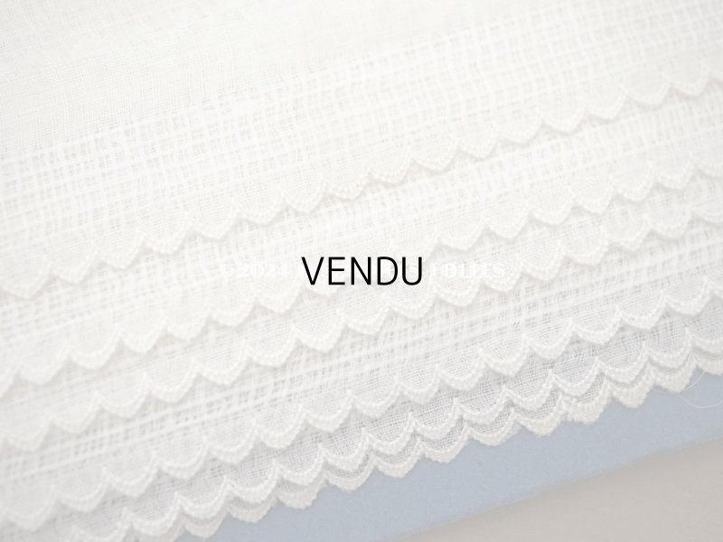 画像5: アンティーク スカラップレース コットンオーガンジー 2.7cm幅 