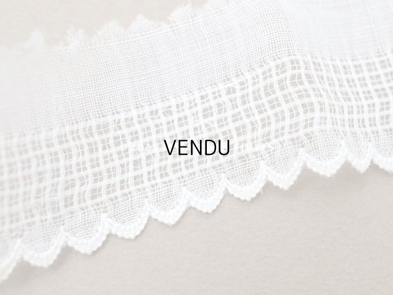 画像3: アンティーク スカラップレース コットンオーガンジー 2.7cm幅 