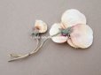 画像5: 1900年頃 アンティーク パンジーの布花 ホワイトベージュ＆深紫 (5)
