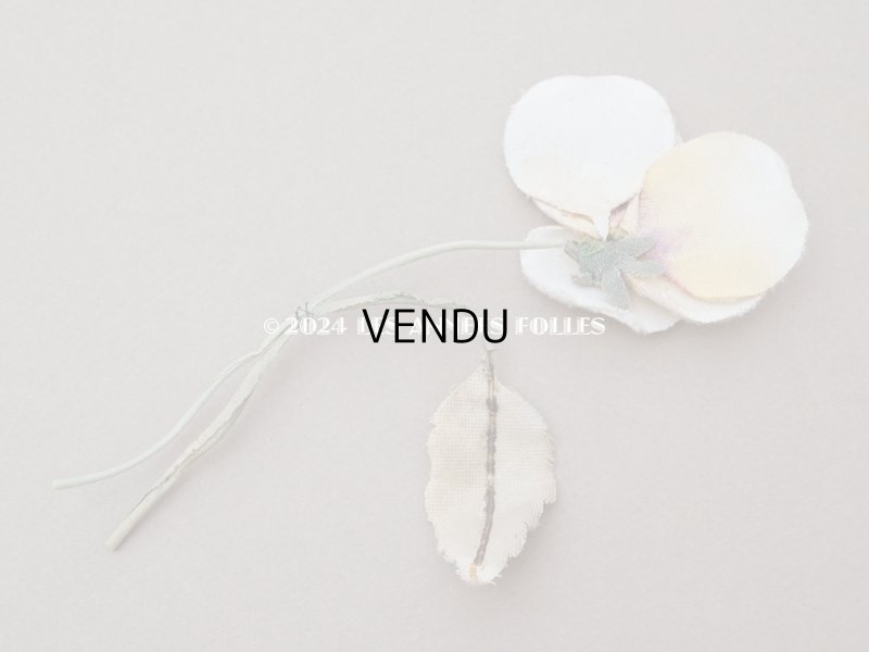 画像5: ＊蚤の市＊アンティーク パンジーの布花 ホワイトベージュ