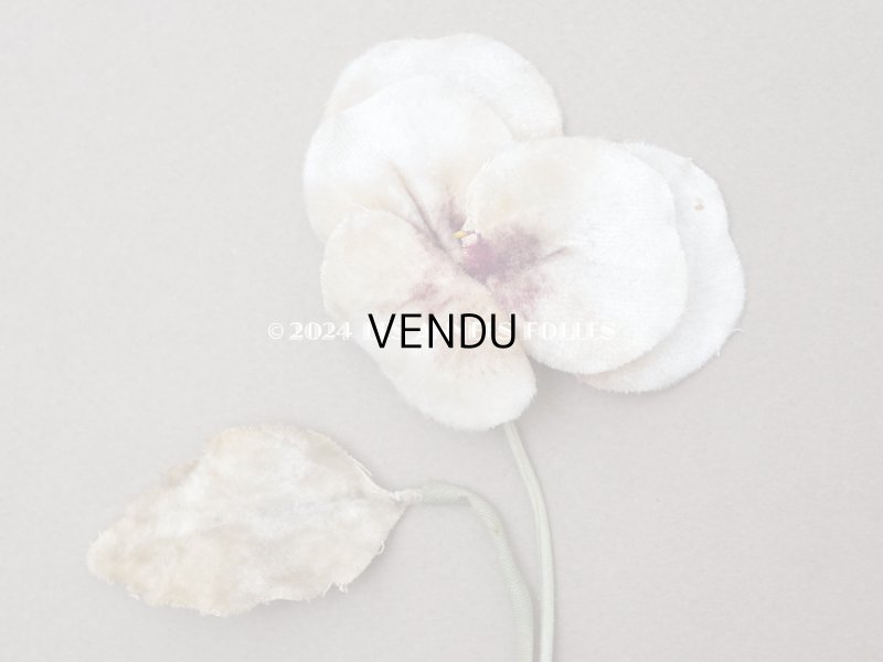 画像2: ＊蚤の市＊アンティーク パンジーの布花 ホワイトベージュ