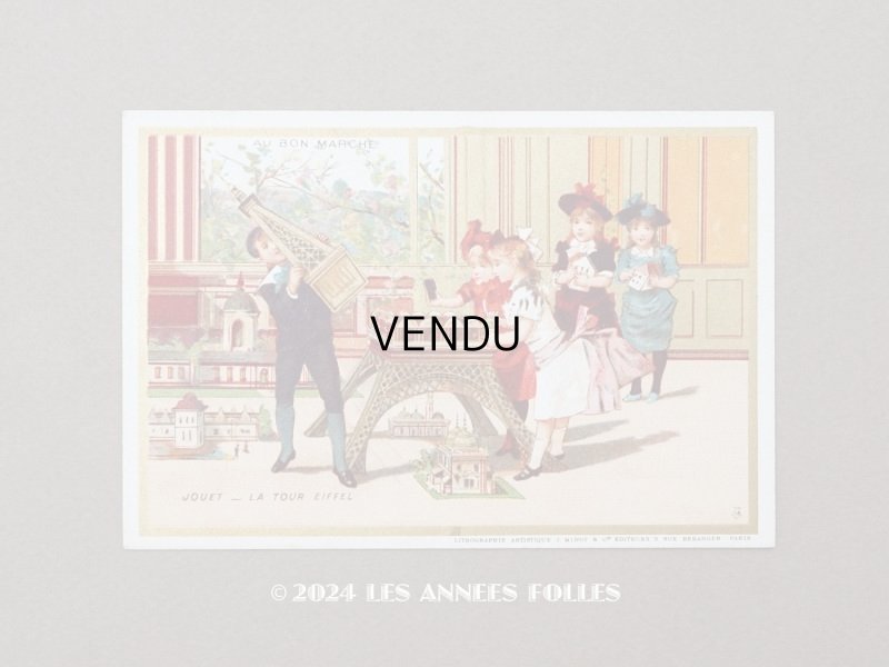 画像1: アンティーク クロモ エッフェル塔 LA TOUR EIFFEL  -AU BON MARCHE-