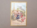 アンティーク クロモ 1889年 パリ万博 デコービル鉄道 LE CHEMIN DE FER DECAUVILLE -AU BON MARCHE-
