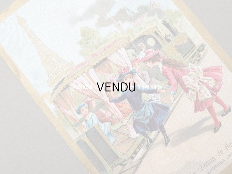 画像2: アンティーク クロモ 1889年 パリ万博 デコービル鉄道 LE CHEMIN DE FER DECAUVILLE -AU BON MARCHE-