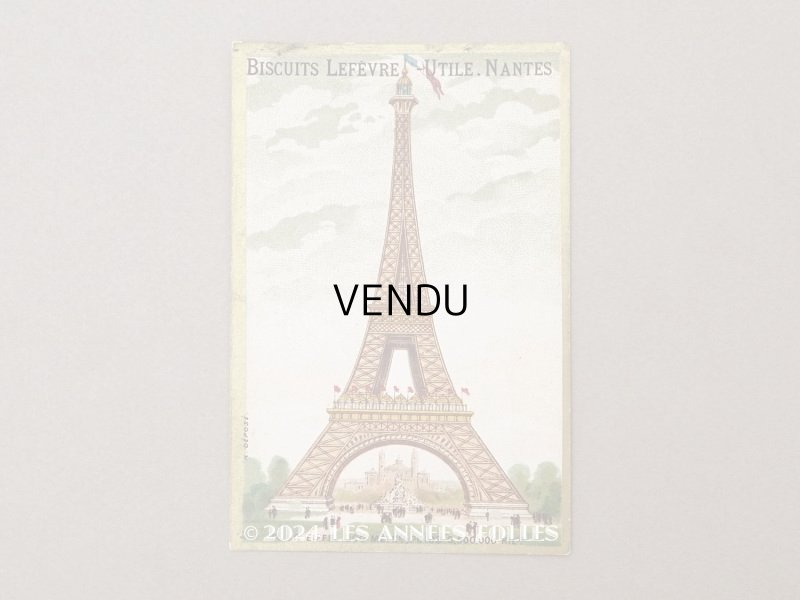 画像1: 【セール対象外】19世紀末 アンティーク クロモ エッフェル塔 TOUREIFFEL - BISCUITS LEFEVRE-UTILE.NANTES -