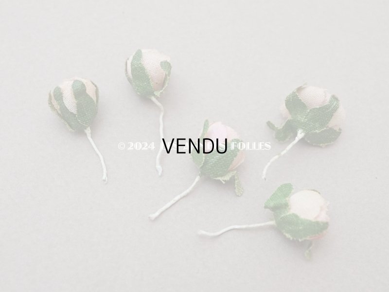 画像5: アンティーク 小さな薔薇の布花 5〜6ピースのセット パウダーピンク ドール用