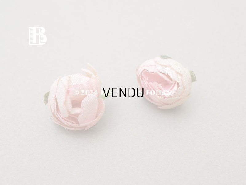 画像5: アンティーク 小さな薔薇の布花 2ピースのセット ベビーピンク ドール用