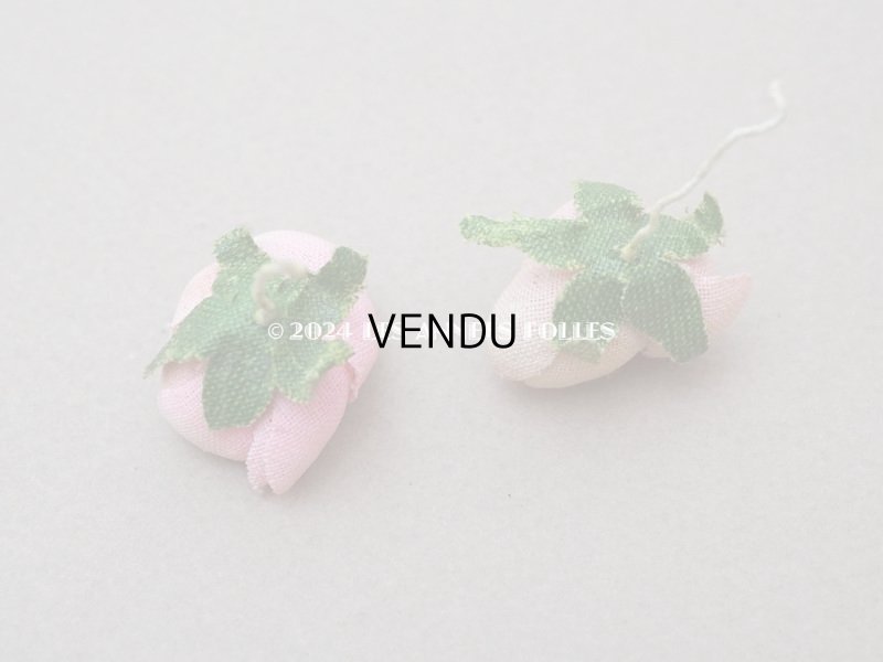 画像11: アンティーク 小さな薔薇の布花 2ピースのセット ベビーピンク ドール用