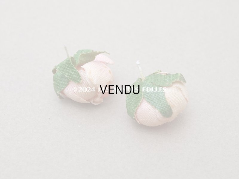 画像7: アンティーク 小さな薔薇の布花 2ピースのセット ベビーピンク ドール用