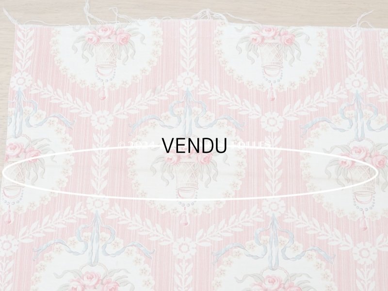 画像8: 【セール対象外】アンティーク  ローズパニエ柄 ファブリック 2点セット 81×49〜54cm & 35×60〜63cm