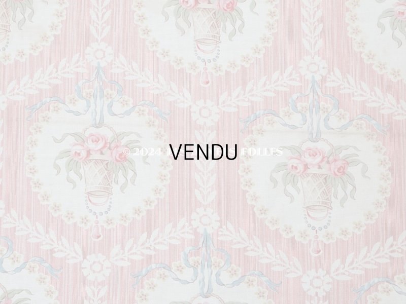 画像14: 【セール対象外】アンティーク  ローズパニエ柄 ファブリック 2点セット 81×49〜54cm & 35×60〜63cm