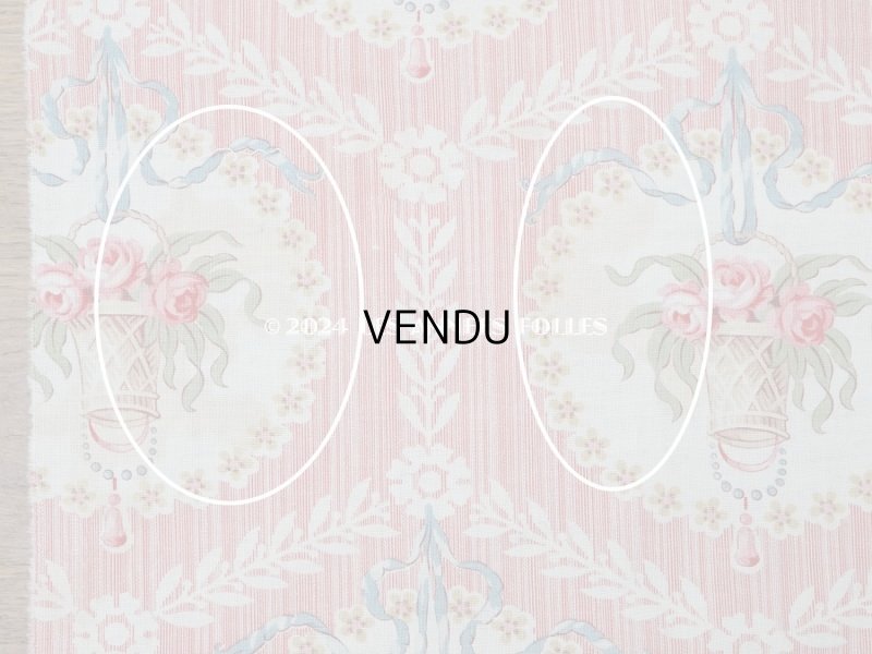 画像16: 【セール対象外】アンティーク  ローズパニエ柄 ファブリック 2点セット 81×49〜54cm & 35×60〜63cm