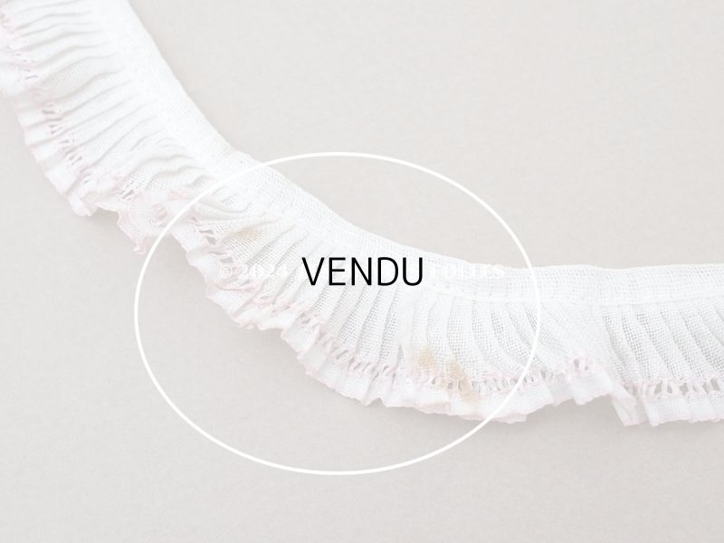 画像7: アンティーク プリーツリボン ピンクの縁取り 1.72m 2.3cm幅