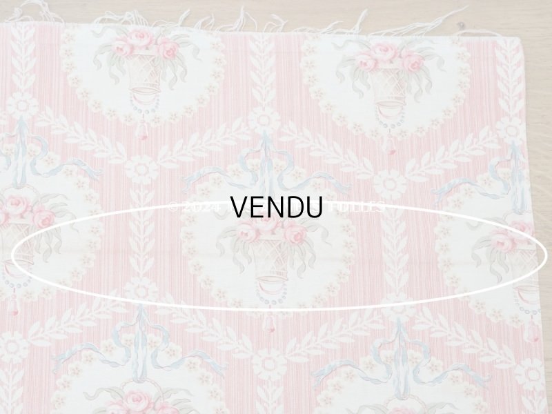 画像10: 【セール対象外】アンティーク  ローズパニエ柄 ファブリック 2点セット 81×49〜54cm & 35×60〜63cm