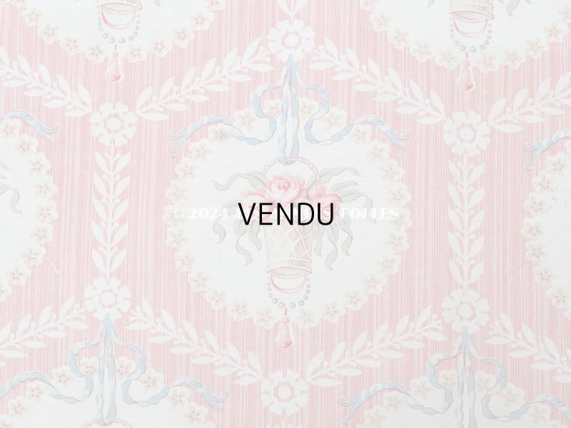 画像3: 【セール対象外】アンティーク  ローズパニエ柄 ファブリック 2点セット 81×49〜54cm & 35×60〜63cm