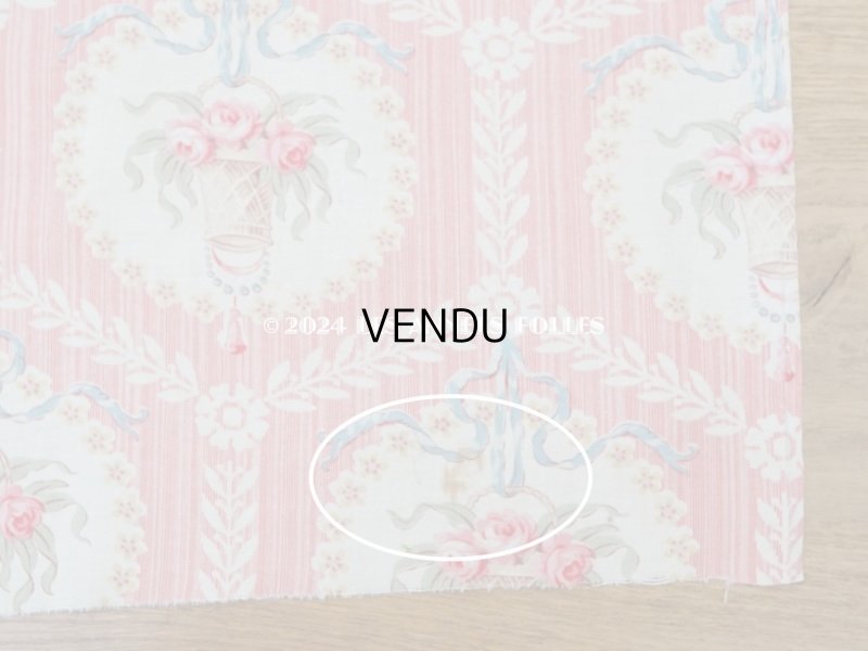 画像7: 【セール対象外】アンティーク  ローズパニエ柄 ファブリック 2点セット 81×49〜54cm & 35×60〜63cm