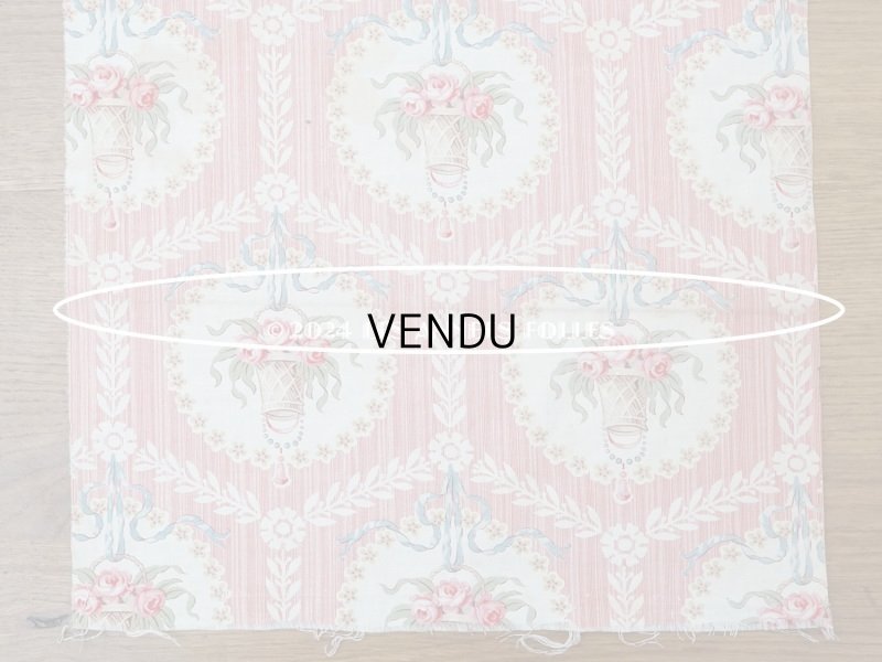 画像13: 【セール対象外】アンティーク  ローズパニエ柄 ファブリック 2点セット 81×49〜54cm & 35×60〜63cm