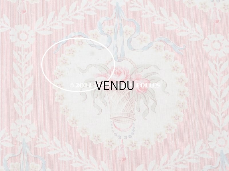 画像6: 【セール対象外】アンティーク  ローズパニエ柄 ファブリック 2点セット 81×49〜54cm & 35×60〜63cm