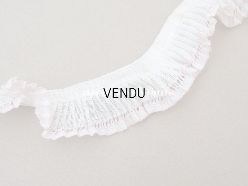 画像5: アンティーク プリーツリボン ピンクの縁取り 1.72m 2.3cm幅