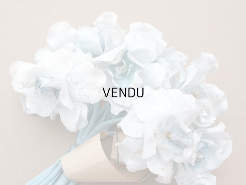 画像6: アンティーク 菫の布花 パルマ菫 パウダーブルー 