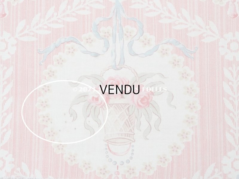 画像5: 【セール対象外】アンティーク  ローズパニエ柄 ファブリック 2点セット 81×49〜54cm & 35×60〜63cm