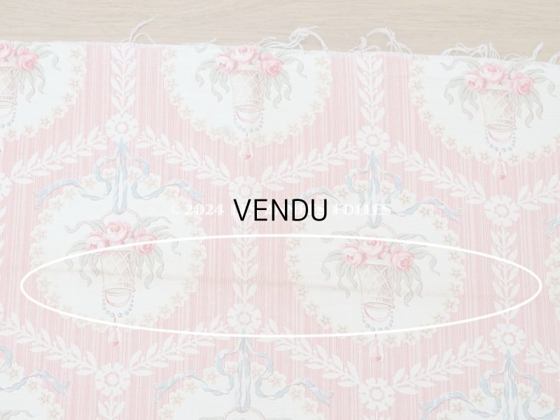 画像9: 【セール対象外】アンティーク  ローズパニエ柄 ファブリック 2点セット 81×49〜54cm & 35×60〜63cm